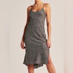 Black and White Spaghetti Strap Satin Slip Dress